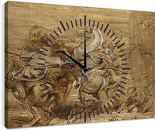Часы картина - A Lion Hunt. Питер Пауль Рубенс