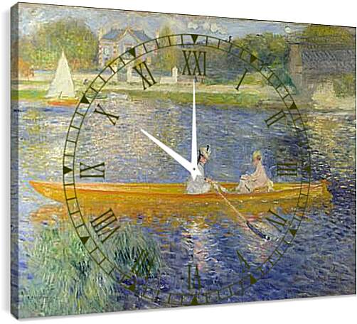 Часы картина - The Seine At Asnieres Aka The Skiff. Пьер Огюст Ренуар