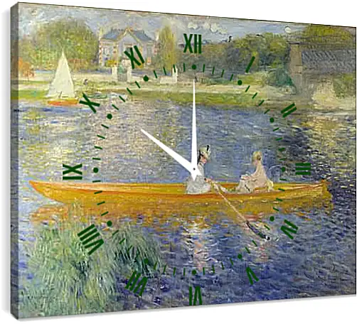 Часы картина - The Seine At Asnieres Aka The Skiff. Пьер Огюст Ренуар