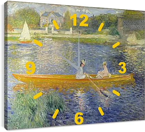 Часы картина - The Seine At Asnieres Aka The Skiff. Пьер Огюст Ренуар