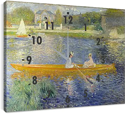 Часы картина - The Seine At Asnieres Aka The Skiff. Пьер Огюст Ренуар