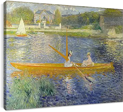 Часы картина - The Seine At Asnieres Aka The Skiff. Пьер Огюст Ренуар