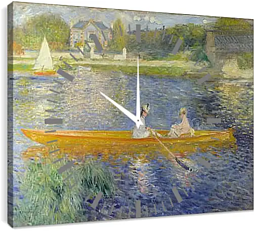 Часы картина - The Seine At Asnieres Aka The Skiff. Пьер Огюст Ренуар