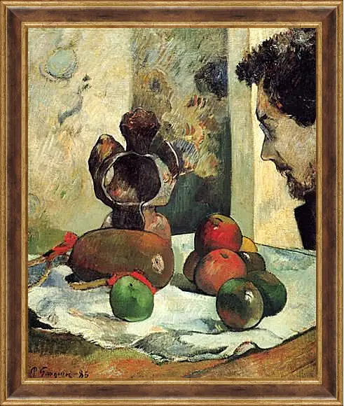 Картина в раме - Still Life with Profile of Laval. Поль Гоген