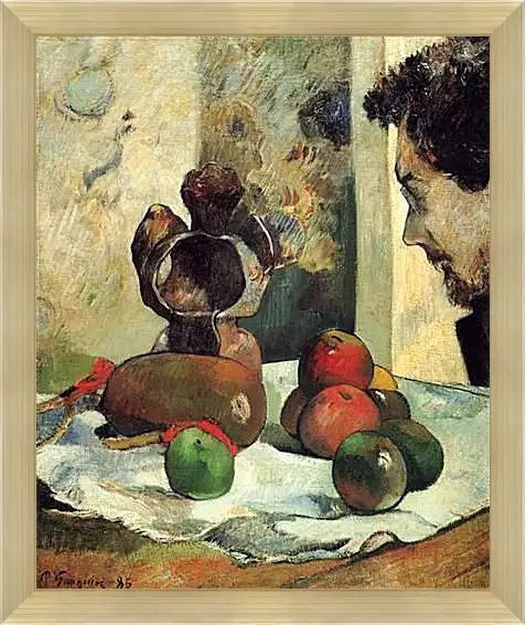 Картина в раме - Still Life with Profile of Laval. Поль Гоген