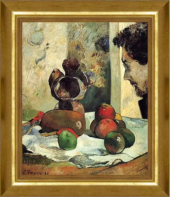 Картина в раме - Still Life with Profile of Laval. Поль Гоген