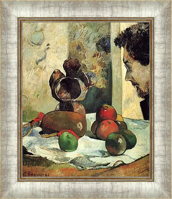 Картина в раме - Still Life with Profile of Laval. Поль Гоген