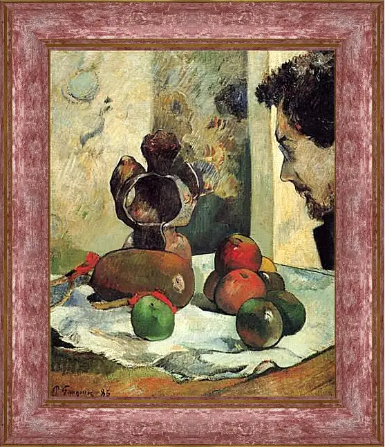 Картина в раме - Still Life with Profile of Laval. Поль Гоген