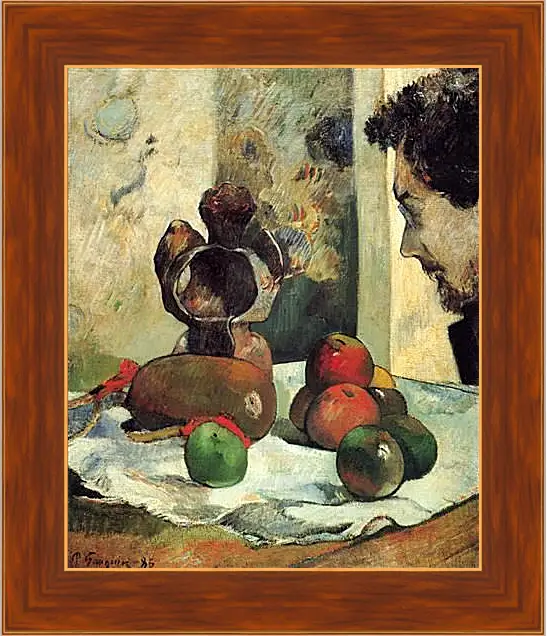 Картина в раме - Still Life with Profile of Laval. Поль Гоген