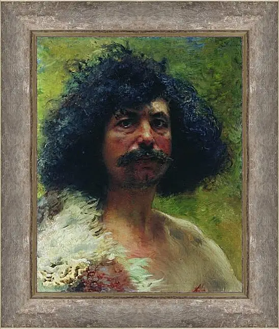 Картина в раме - Этюд мужской головы. Маковский Константин