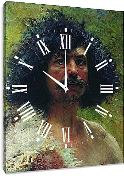 Часы картина - Этюд мужской головы. Маковский Константин