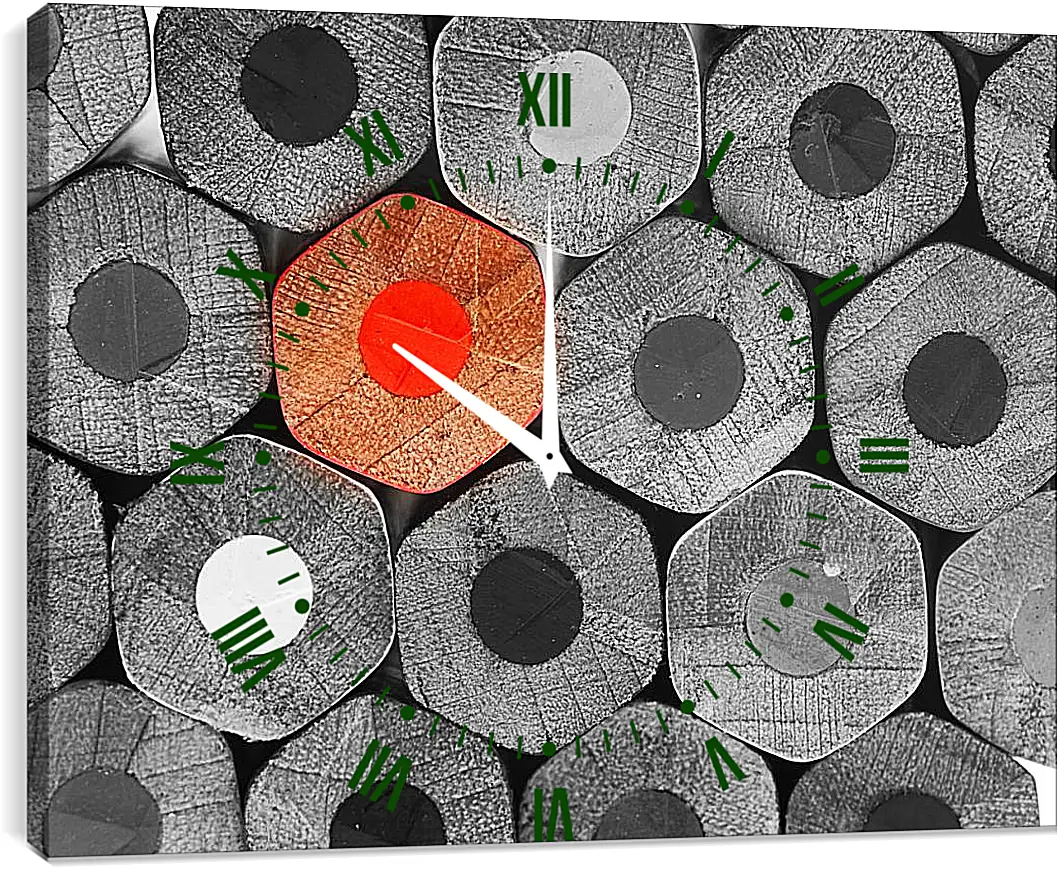 Часы картина - Карандаши