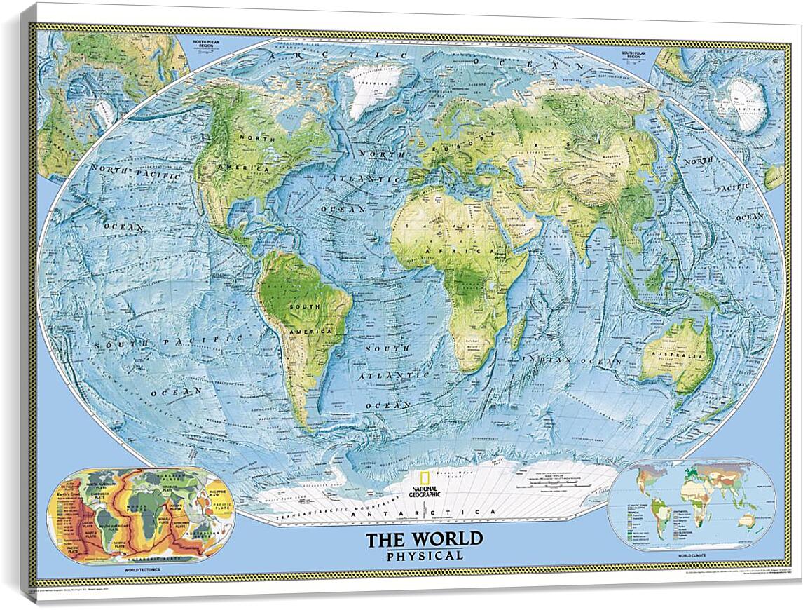 Постер и плакат - Физическая карта мира