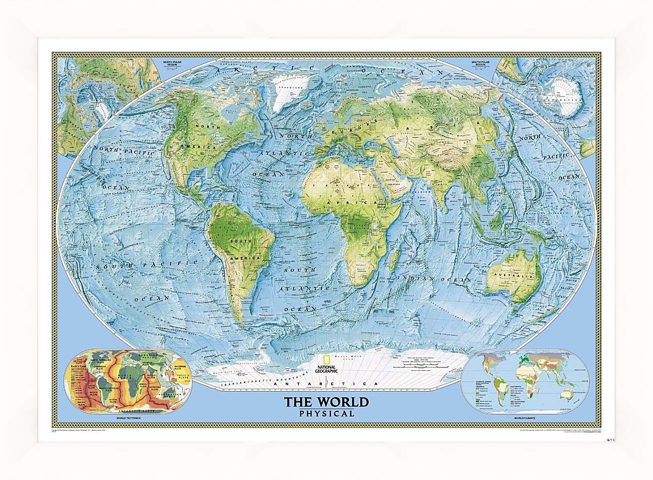 Картина в раме - Физическая карта мира