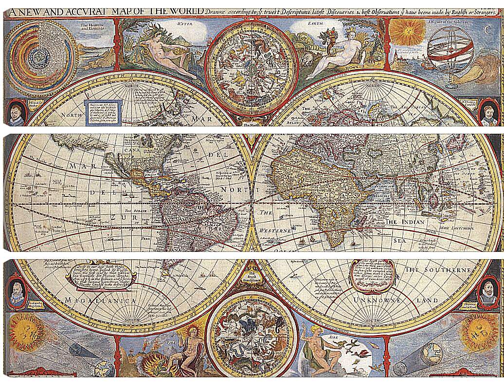 Модульная картина - Древняя карта