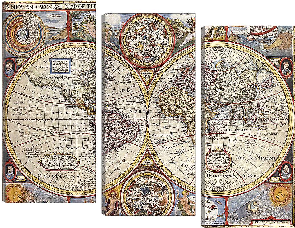 Модульная картина - Древняя карта