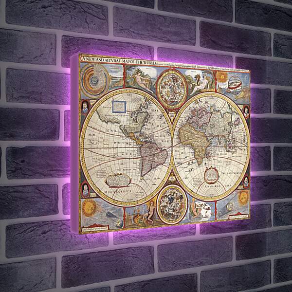 Лайтбокс световая панель - Древняя карта