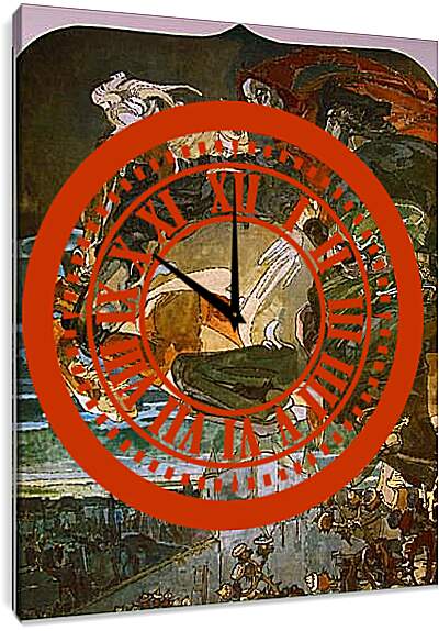 Часы картина - Полёт Фауста и Мефистофеля. Врубель Михаил