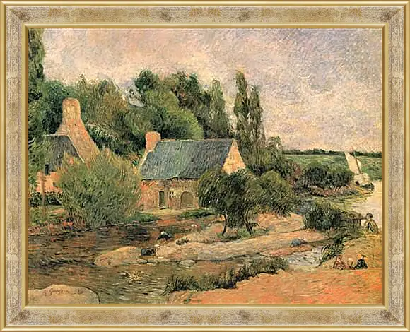 Картина в раме - Washerwomen at Pont-Aven. Поль Гоген