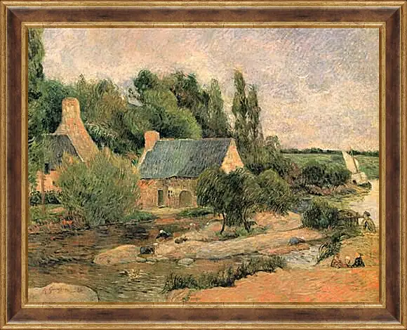 Картина в раме - Washerwomen at Pont-Aven. Поль Гоген