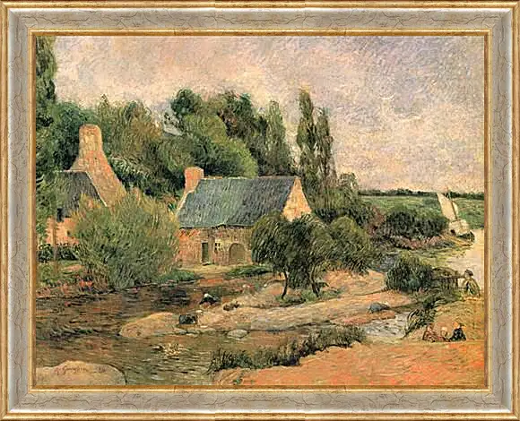 Картина в раме - Washerwomen at Pont-Aven. Поль Гоген