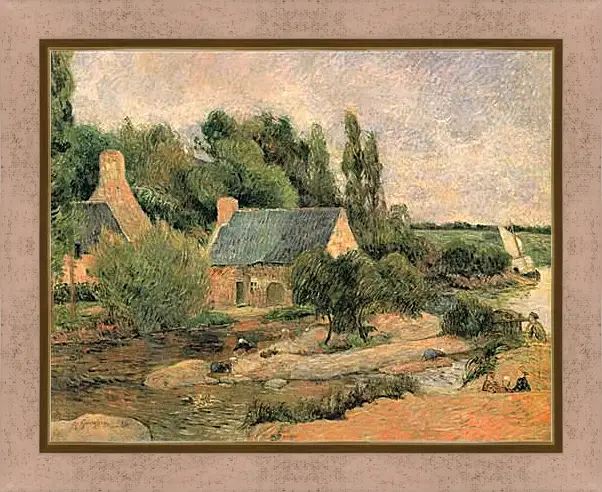 Картина в раме - Washerwomen at Pont-Aven. Поль Гоген