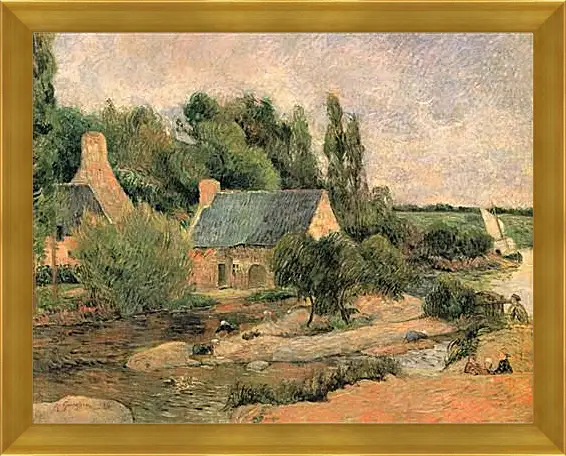 Картина в раме - Washerwomen at Pont-Aven. Поль Гоген