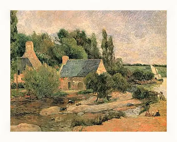 Картина в раме - Washerwomen at Pont-Aven. Поль Гоген