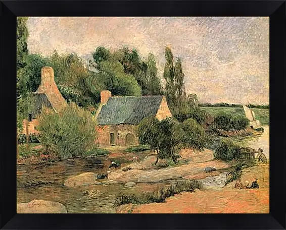 Картина в раме - Washerwomen at Pont-Aven. Поль Гоген