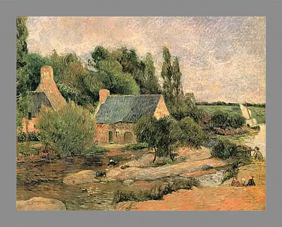 Картина в раме - Washerwomen at Pont-Aven. Поль Гоген