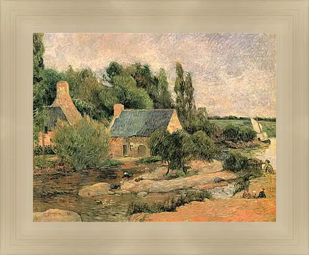 Картина в раме - Washerwomen at Pont-Aven. Поль Гоген