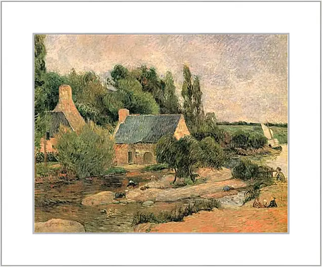 Картина в раме - Washerwomen at Pont-Aven. Поль Гоген