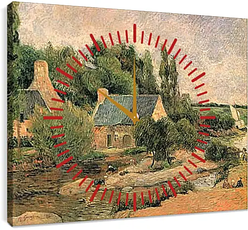 Часы картина - Washerwomen at Pont-Aven. Поль Гоген