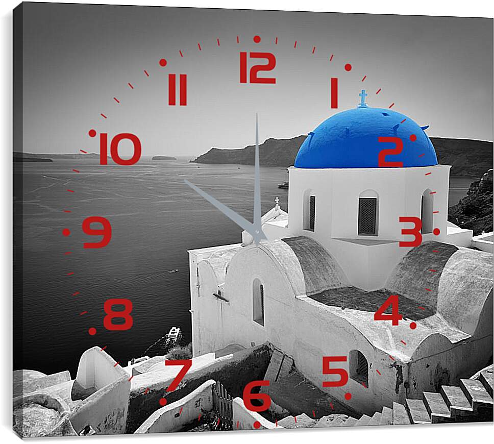 Часы картина - Город Ия на острове Санторини