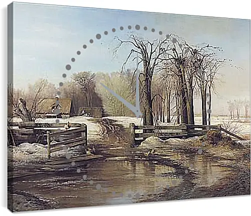 Часы картина - Весенний день. Саврасов Алексей