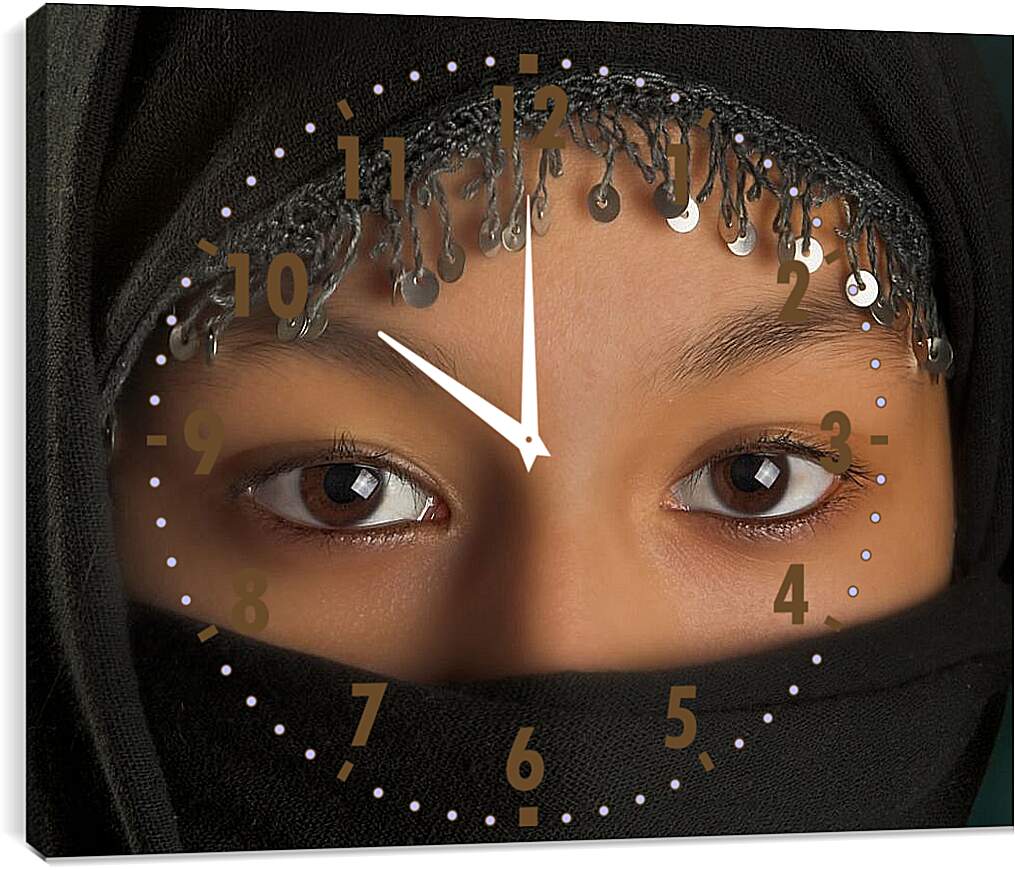 Часы картина - Карие глаза