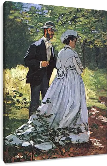 Постер и плакат - The Walkers (Bazille and Camille). Клод Моне