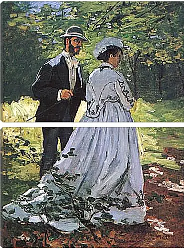 Модульная картина - The Walkers (Bazille and Camille). Клод Моне