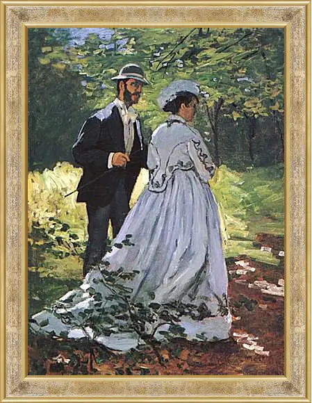 Картина в раме - The Walkers (Bazille and Camille). Клод Моне