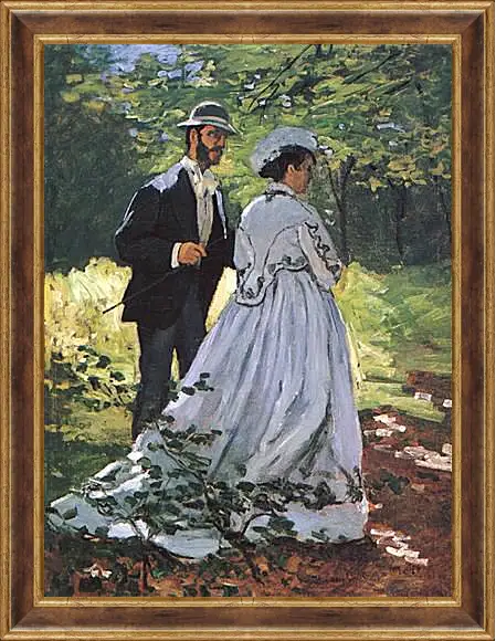 Картина в раме - The Walkers (Bazille and Camille). Клод Моне