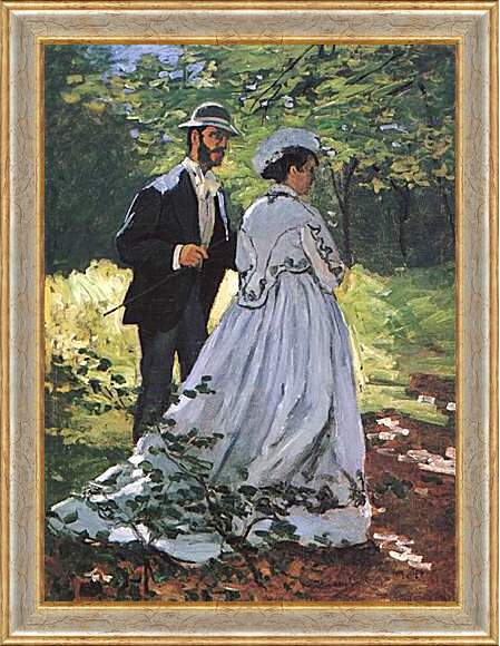 Картина в раме - The Walkers (Bazille and Camille). Клод Моне