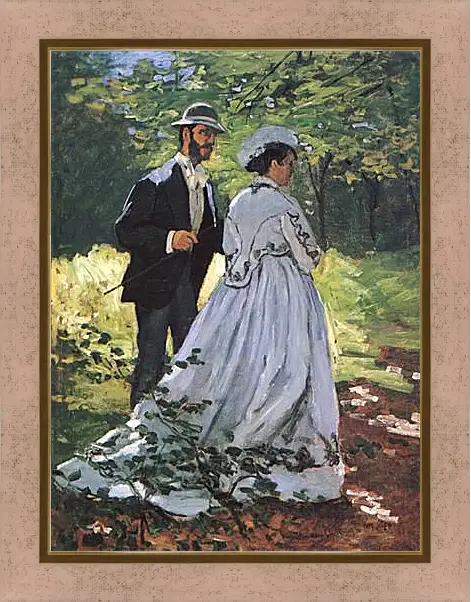 Картина в раме - The Walkers (Bazille and Camille). Клод Моне