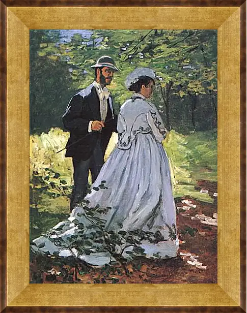 Картина в раме - The Walkers (Bazille and Camille). Клод Моне