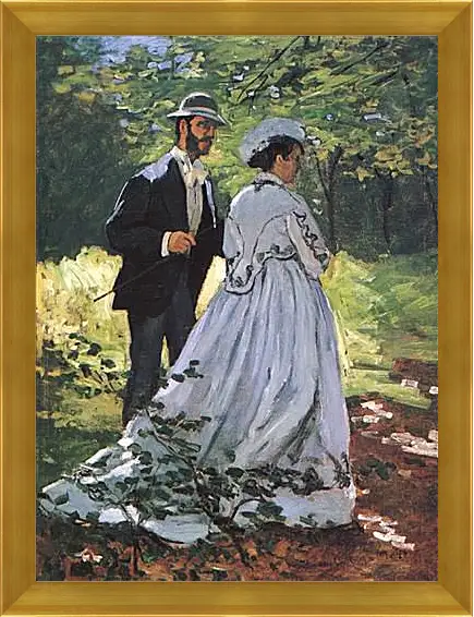 Картина в раме - The Walkers (Bazille and Camille). Клод Моне