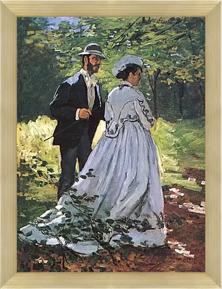 Картина в раме - The Walkers (Bazille and Camille). Клод Моне