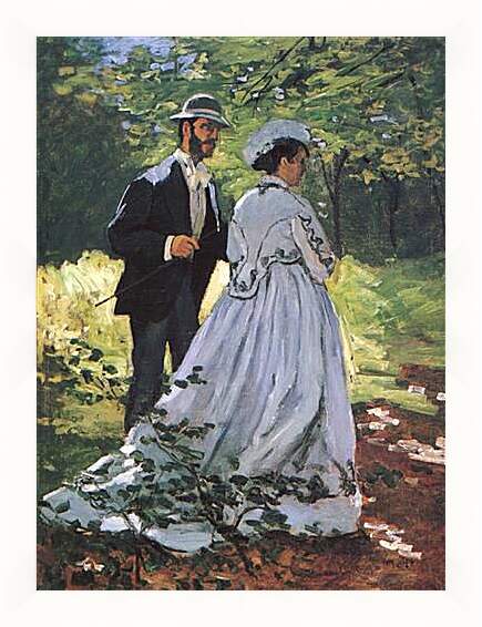 Картина в раме - The Walkers (Bazille and Camille). Клод Моне