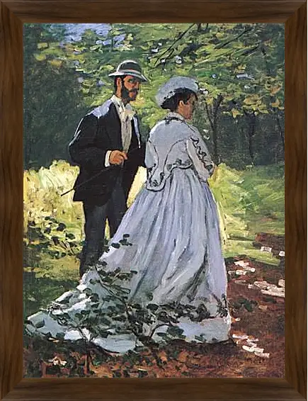 Картина в раме - The Walkers (Bazille and Camille). Клод Моне