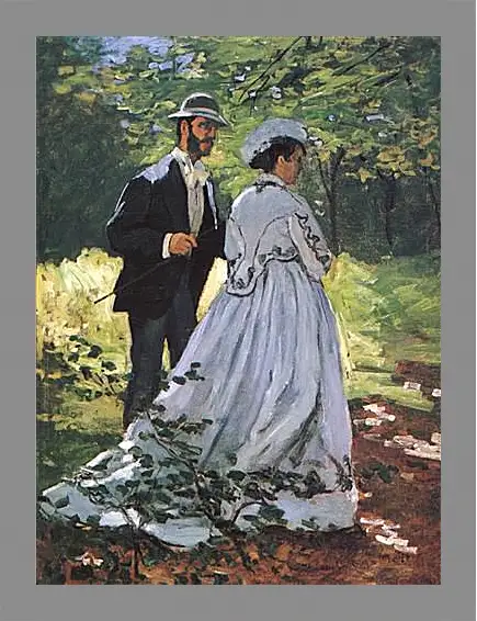 Картина в раме - The Walkers (Bazille and Camille). Клод Моне