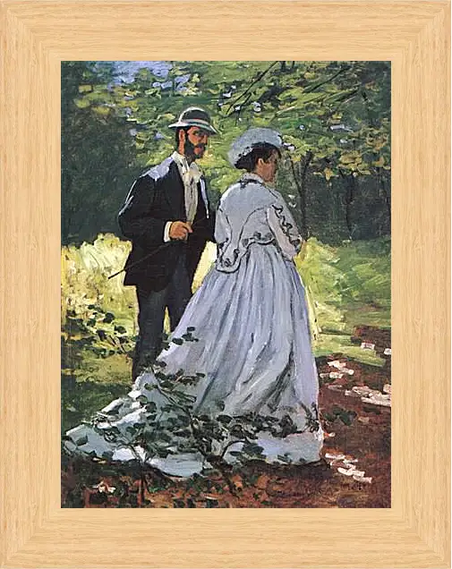 Картина в раме - The Walkers (Bazille and Camille). Клод Моне