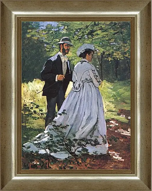 Картина в раме - The Walkers (Bazille and Camille). Клод Моне